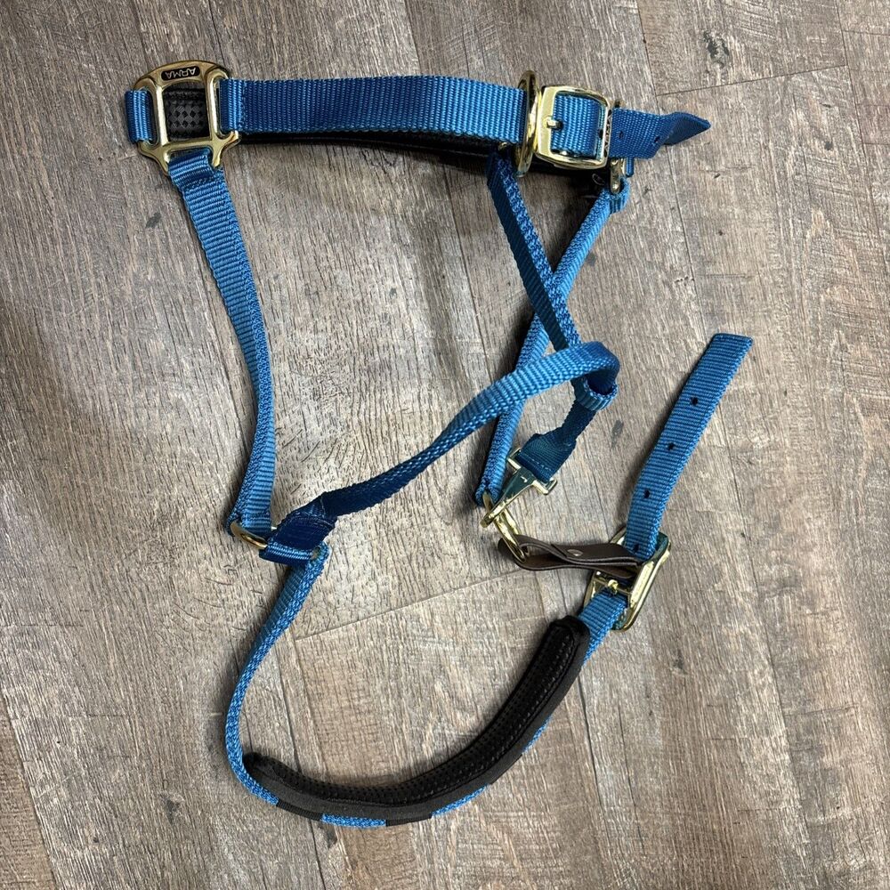 Shires ARMA Breakaway Halter with Leather Crown Turnout Safety Aqua NWOT